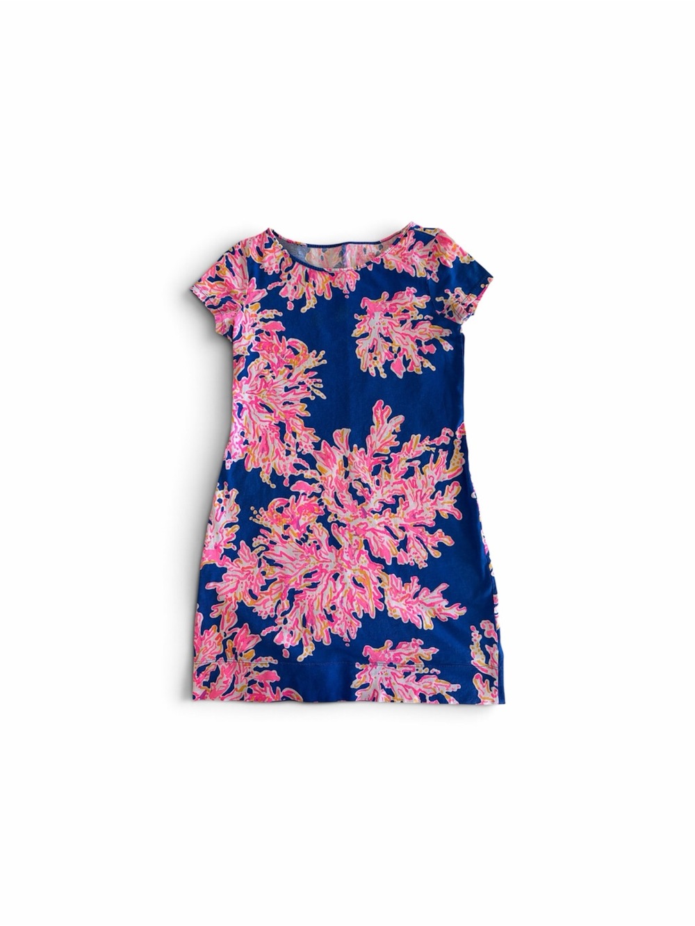 Lilly Pulitzer Blue Dress with Pink Coral Print XS